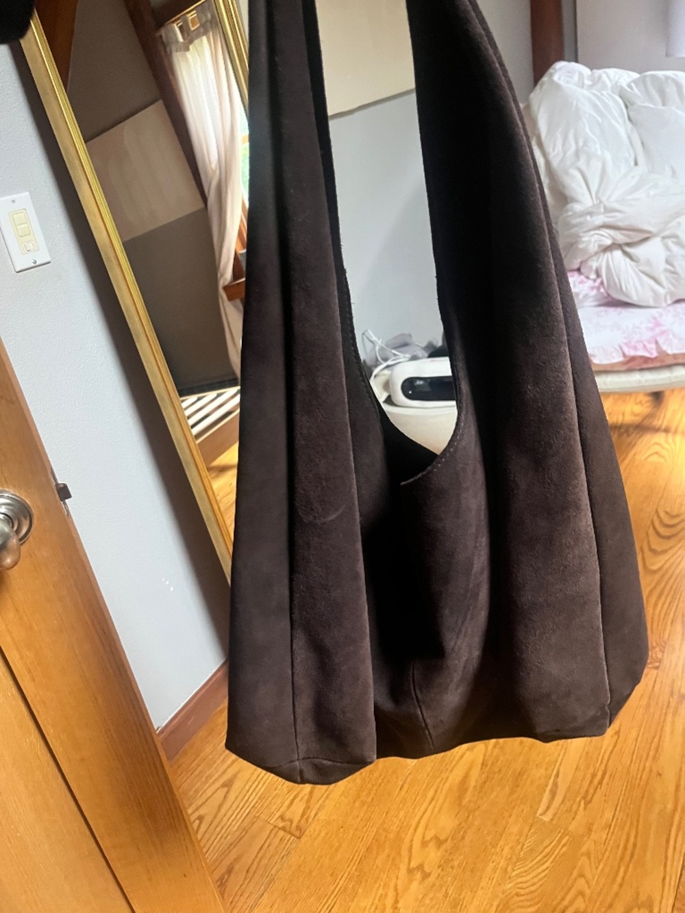 Suede hobo bag
